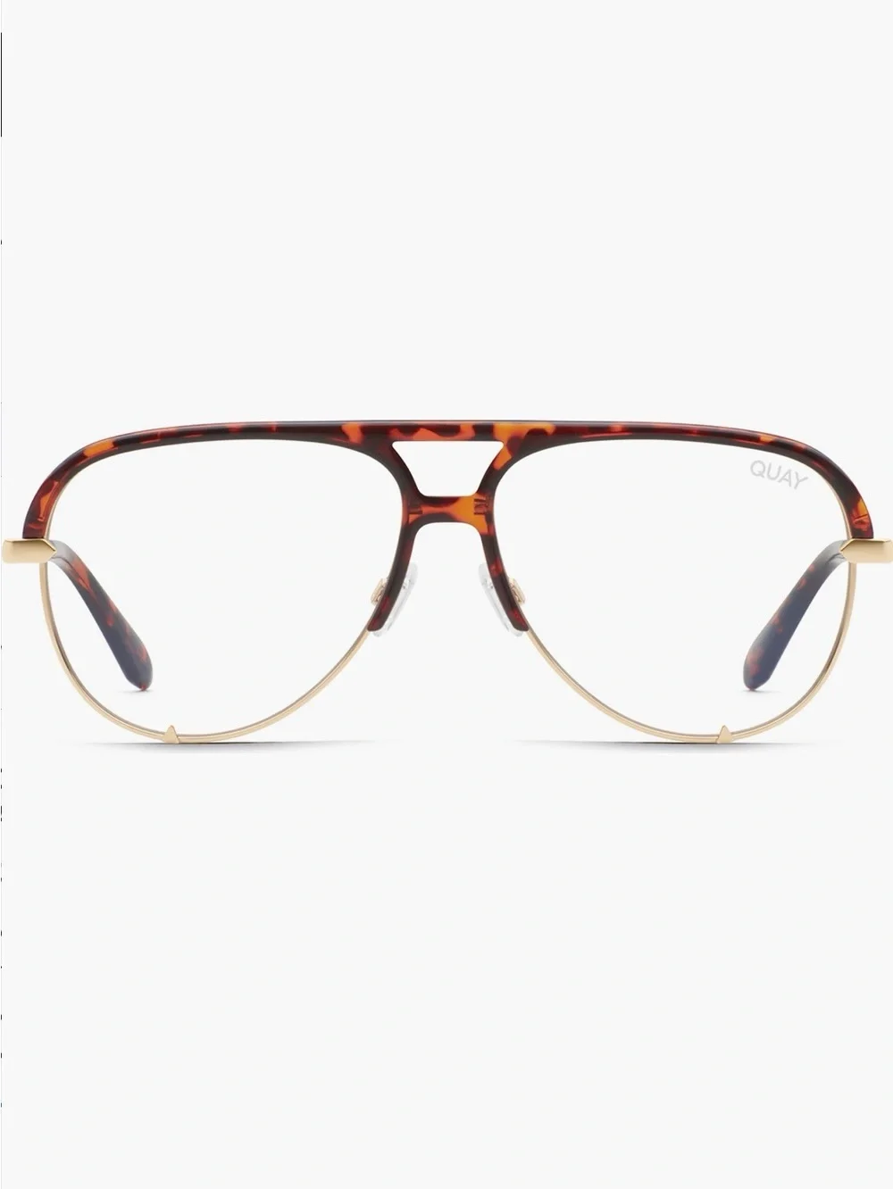 Quay Australia Tortoiseshell and Gold Aviator Glasses